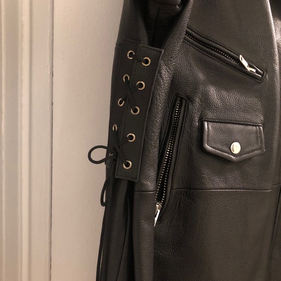 OAK nyc leather Moto jacket longline - Picture 3 of 7